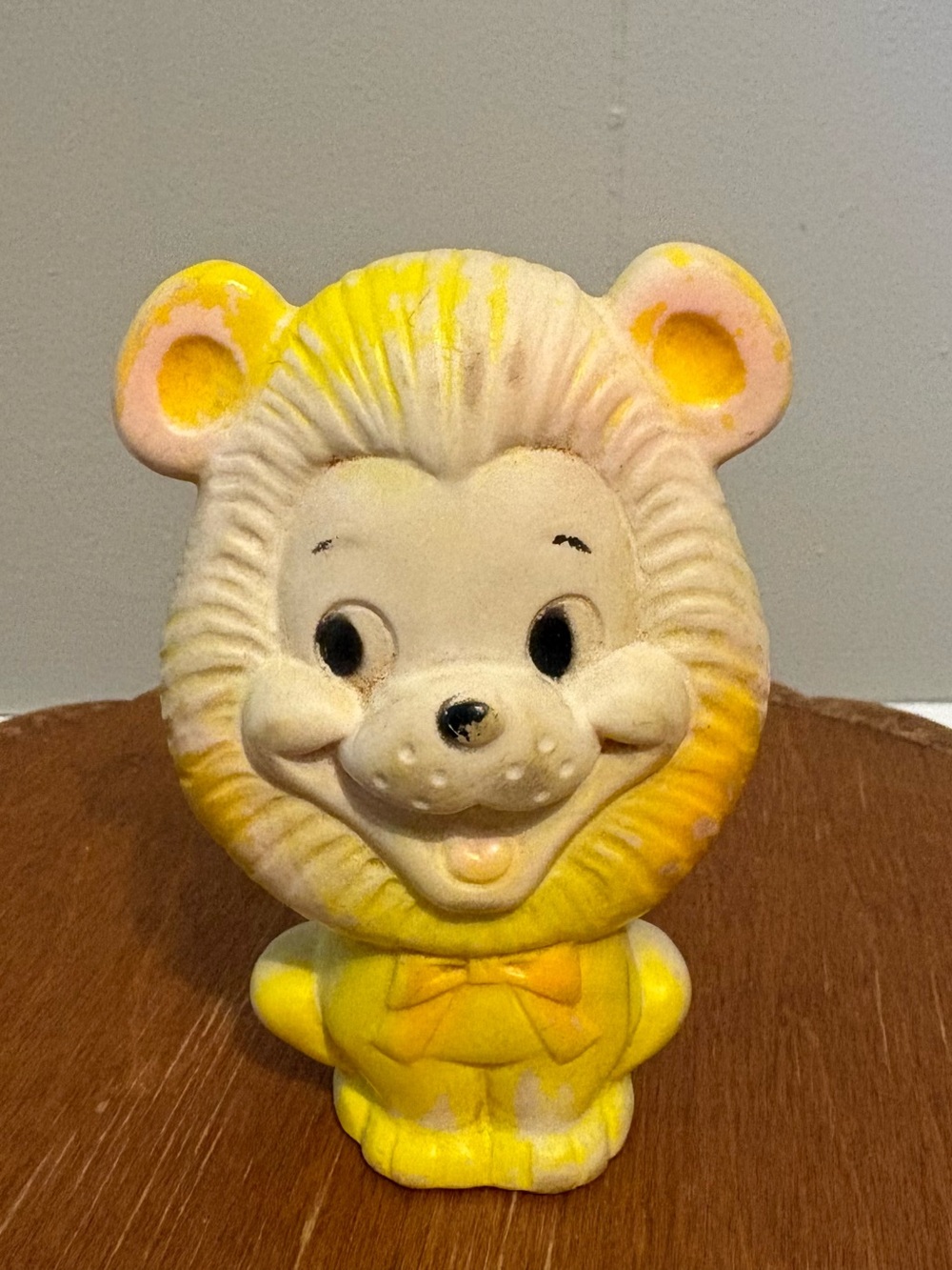 Vintage Yellow Lion Squeaky Toy